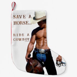 SlipperyJoe's save paard rijden strohoed cowboyhoe Kleine Kerstsok