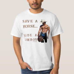 SlipperyJoe's save paard rijden strohoed cowboyhoe T-shirt