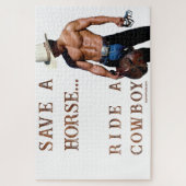 SlipperyJoe's save paard rijden strooien cowboyhoe Legpuzzel (Verticaal)