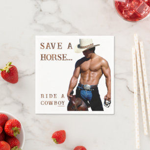 SlipperyJoe's save paard rijden strooien cowboyhoe Servet