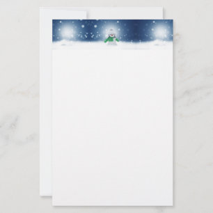 SlipperyJoe's schattige kerst-sneeuwmannenpersonag Briefpapier