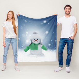 SlipperyJoe's schattige kerst-sneeuwmannenpersonag Fleece Deken