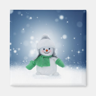 SlipperyJoe's schattige kerst-sneeuwmannenpersonag Magneet