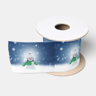 SlipperyJoe's schattige kerst-sneeuwmannenpersonag Satijnen Lint