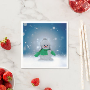 SlipperyJoe's schattige kerst-sneeuwmannenpersonag Servet