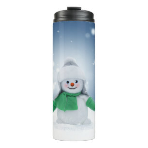 SlipperyJoe's schattige kerst-sneeuwmannenpersonag Thermosbeker