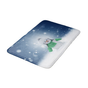 SlipperyJoe's schattige kerst-sneeuwmannetje Badmat