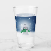 SlipperyJoe's schattige kerst-sneeuwmannetje Glas (Achterkant)