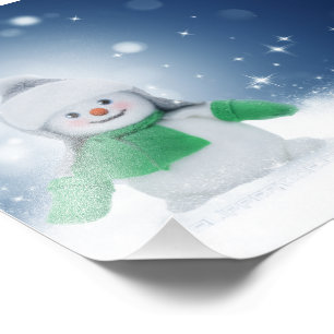 SlipperyJoe's schattige Kerstman-sneeuwmannetje ka Foto Afdruk