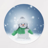 SlipperyJoe's schattige Kerstmis-sneeuwmannenperso Labels (Design 2)
