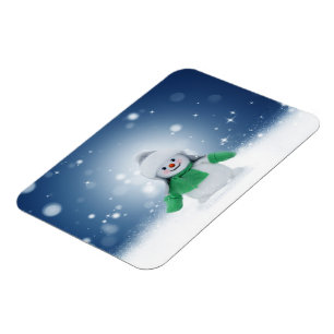 SlipperyJoe's schattige Kerstmis-sneeuwmannenperso Magneet
