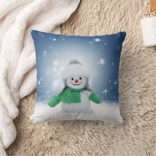 SlipperyJoe's schattige Kerstmis-sneeuwmannetje ka Kussen