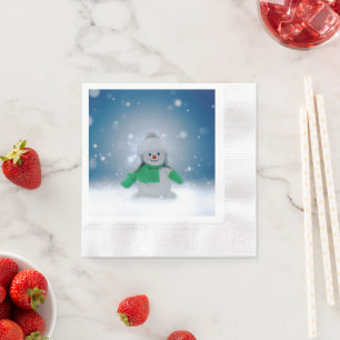 SlipperyJoe's schattige Kerstmis-sneeuwmannetje ka Servet