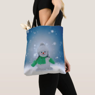 SlipperyJoe's schattige Kerstmis-sneeuwmannetje ka Tote Bag