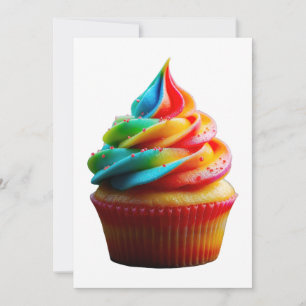 SlipperyJoe's schitterende regenboogcupcake met to Feestdagenkaart