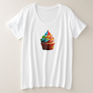 SlipperyJoe's schitterende regenboogcupcake met to Grote Maat T-shirt