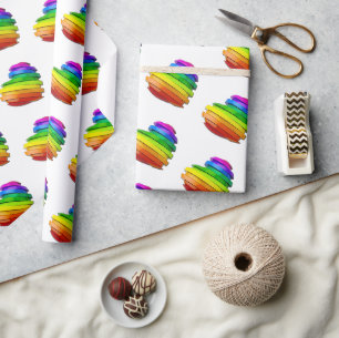 SlipperyJoe's sculpturale driedimensionale hart b Cadeaupapier