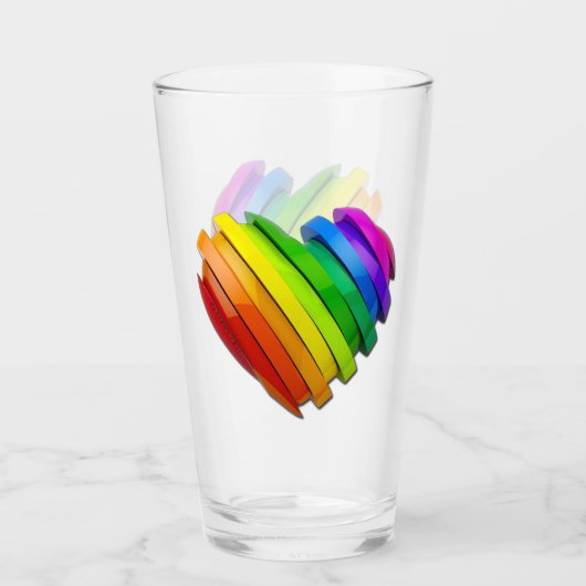SlipperyJoe's sculpturale driedimensionale hart b Glas (Voorkant)