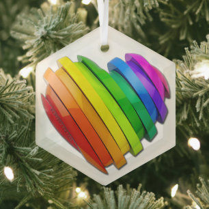 SlipperyJoe's sculpturale driedimensionale hart b Glas Ornament