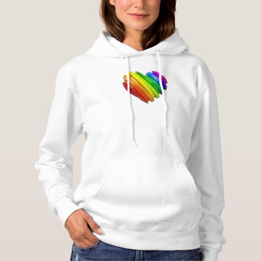 SlipperyJoe's sculpturale driedimensionale hart b Hoodie (Voorkant)