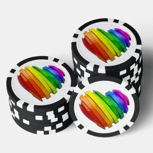 SlipperyJoe's sculpturale driedimensionale hart b Poker Chips (Opstapeling)