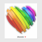 SlipperyJoe's sculpturale driedimensionale hart b Sticker (Vel)