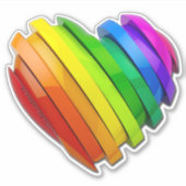 SlipperyJoe's sculpturale driedimensionale hart b Sticker (Voorkant)