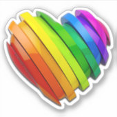 SlipperyJoe's sculpturale driedimensionale hart b Sticker (Voorkant)