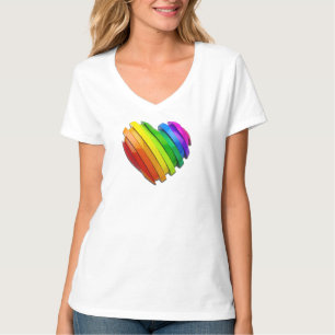 SlipperyJoe's sculpturale driedimensionale hart b T-shirt