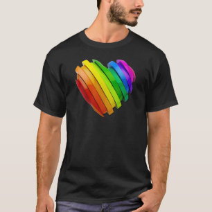 SlipperyJoe's sculpturale driedimensionale hart b T-shirt