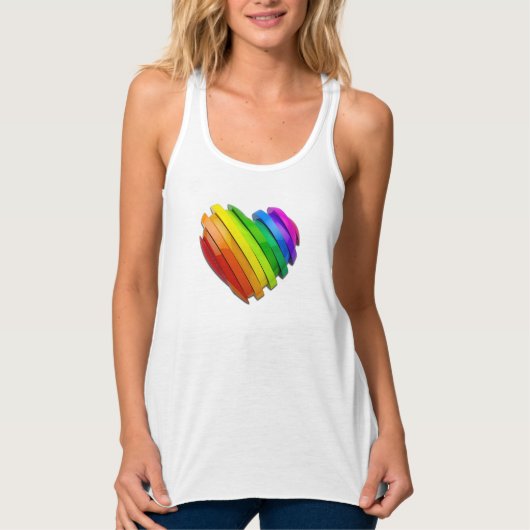 SlipperyJoe's sculpturale driedimensionale hart b Tanktop (Voorkant)