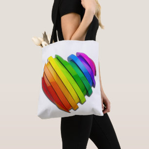 SlipperyJoe's sculpturale driedimensionale hart b Tote Bag