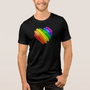 SlipperyJoe's sculpturale driedimensionale hart b Tri-Blend Shirt