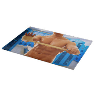 SlipperyJoe's shirtless gespierde man abs borst sc Snijplank