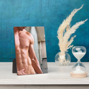 SlipperyJoe's shirtloos gespierde mannen torso six Fotoplaat