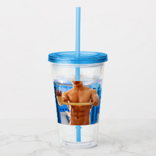 SlipperyJoe's shirtloze gespierde man abs borst sc Acryl Drinkbeker