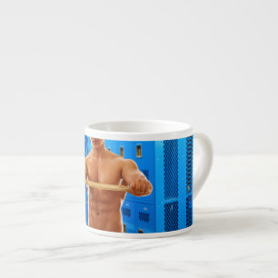SlipperyJoe's shirtloze gespierde man abs borst sc Espresso Kop