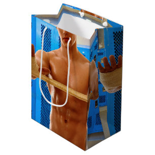 SlipperyJoe's shirtloze gespierde man abs borst sc Medium Cadeauzakje