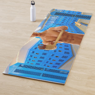 SlipperyJoe's shirtloze gespierde man abs borst sc Yogamat