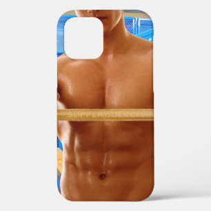 SlipperyJoe's shirtloze gespierde man abs borst sh Case-Mate iPhone Case