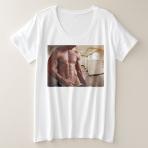 SlipperyJoe's shirtloze gespierde mannelijke torso Grote Maat T-shirt