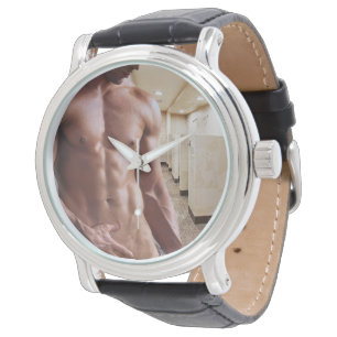 SlipperyJoe's shirtloze gespierde mannelijke torso Horloge