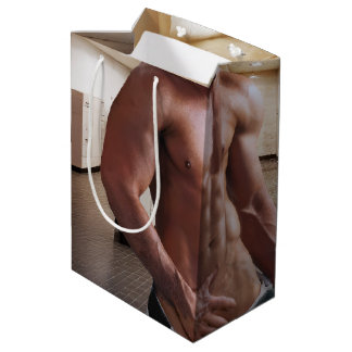 SlipperyJoe's shirtloze gespierde mannelijke torso Medium Cadeauzakje