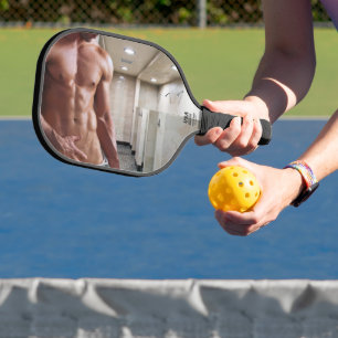 SlipperyJoe's shirtloze gespierde mannelijke torso Pickleball Paddle
