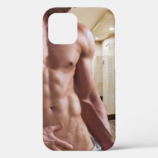 SlipperyJoe's shirtloze gespierde mannen torso six Case-Mate iPhone Case (Achterkant)