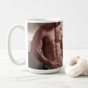 SlipperyJoe's shirtloze gespierde mannen torso six Koffiemok
