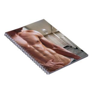SlipperyJoe's shirtloze gespierde mannen torso six Notitieboek