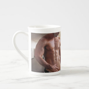 SlipperyJoe's shirtloze gespierde mannen torso six Porselein Kop