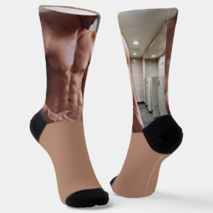 SlipperyJoe's shirtloze gespierde mannen torso six Sokken