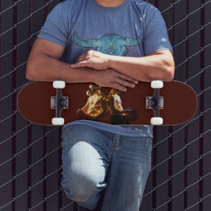 SlipperyJoe's shirtloze mannen rug-aan-rug Kerstmi Persoonlijk Skateboard